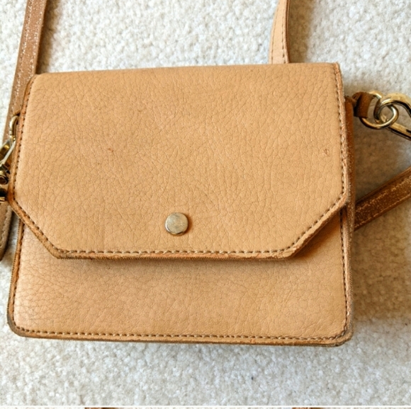 Neiman Marcus Tan Mini Crossbody Bag Clutch - Picture 4 of 10